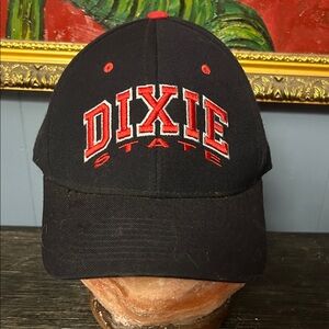 VTG Black Dixie State Cap 35% wool